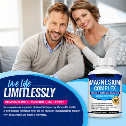 Toplux Magnesium Complex  1000mg 8-in-1 Magnesium Formula for Daily Wellness