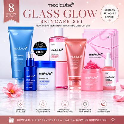 Medicube Glass Glow Set-8 Korean Skincare Essentials for Dewy, Glowing Glass Skin
