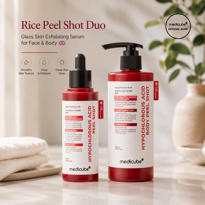 Rice Peel Shot Duo – Glass Skin Exfoliating Serum for Face & Body